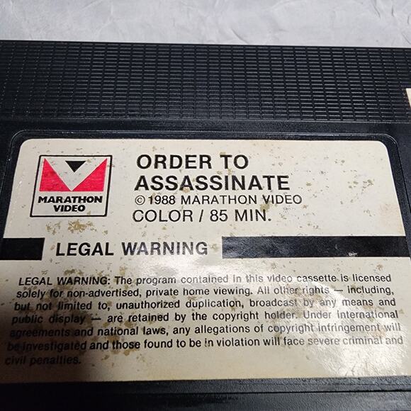 Order to Assassinate VHS 1988 Marathon Video - Picture 4 of 5